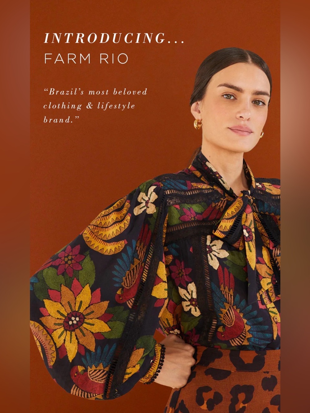 FARM Rio Macaw Ballet Blouse in black